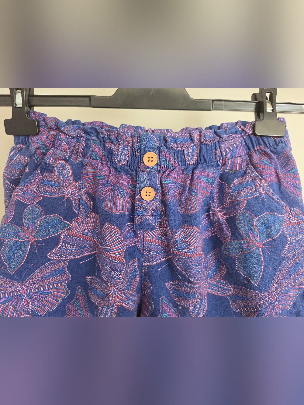 OshKosh B'gosh Navy Blue and Pink Butterfly Print Shorts - Picture 3 of 7